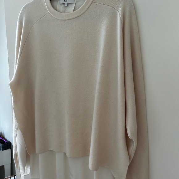 Tibi Luxe Merino Wool Silk Back Pullover - Picture 9 of 9